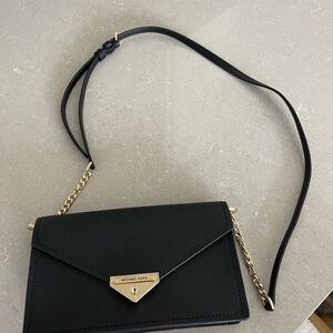 Michael Kors Black Crossbody with Gold Accents